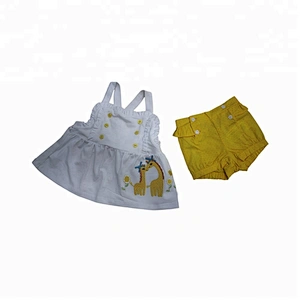 Stylish 100%cotton tank top and wave point shorts baby girls clothes sets