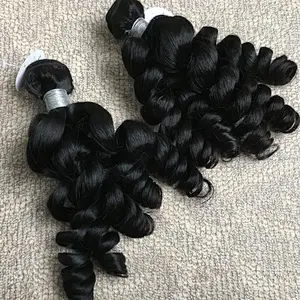The highest quality natural black and natural brown color loose wave virgin hair Indian human hair weave