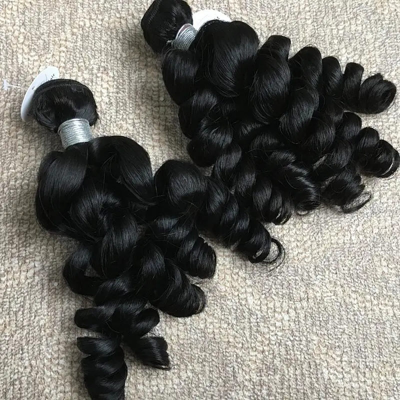 The highest quality natural black and natural brown color loose wave virgin hair Indian human hair weave