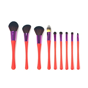 Wholesale makeup tools 9pcs professional brush custom logo blush face powder brush set