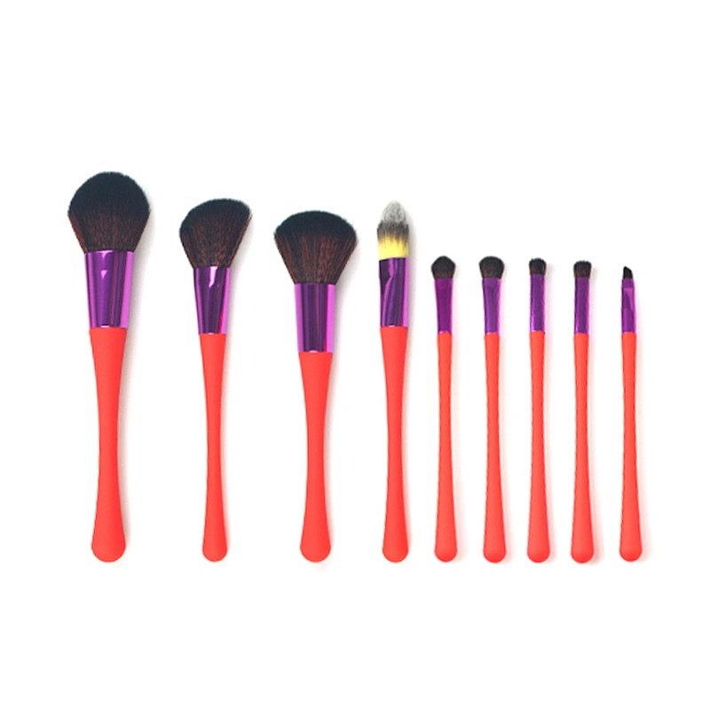 Wholesale makeup tools 9pcs professional brush custom logo blush face powder brush set