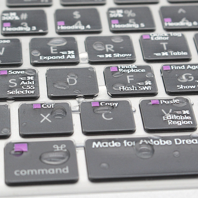 Waterproof Ado be Dreamweaver Shortcut Backlight TPU Keyboard Skin Cover custom skin for macbook pro retina display