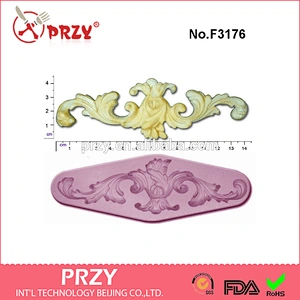 F3176 scroll scrolls 3 craft sugar silicone rubber mould craft silicone fondant mold