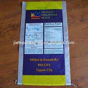 High quality bopp laminated plastic pp woven rice packaging bag 50kg export Philippine