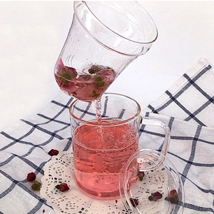 Borosilicate Straight Glass Tea Cup With Lid&Strainer 450ml