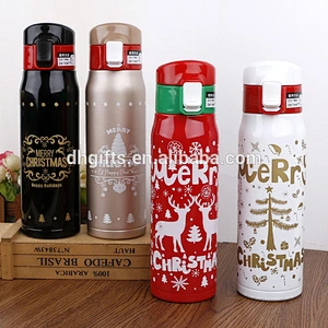 Good Quality 500 ml Christmas Style Colorful Vacuum Cup Stainless Steel Water Bottle Vacuum Flask