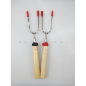 Stainless steel telescoping fire pit marshmallow fork