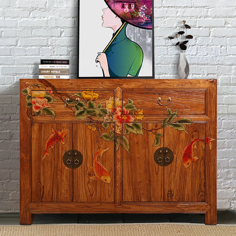 hand painted chinese antique style living room sideboard