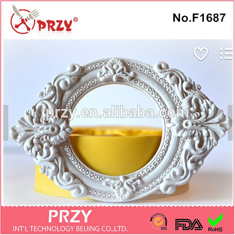 F1687 round frame Soft Clay Moulds Silicone Decoration Tools Cake Fondant 3DSilicone Molds