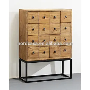 Chinese Vintage Industrial Reclaimed wood Iron Cabinet