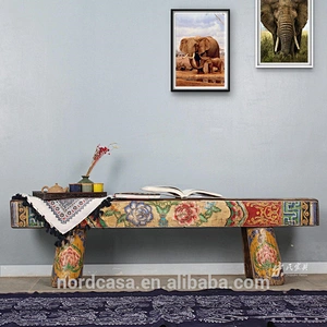 hand painting chinese antique style garden bench