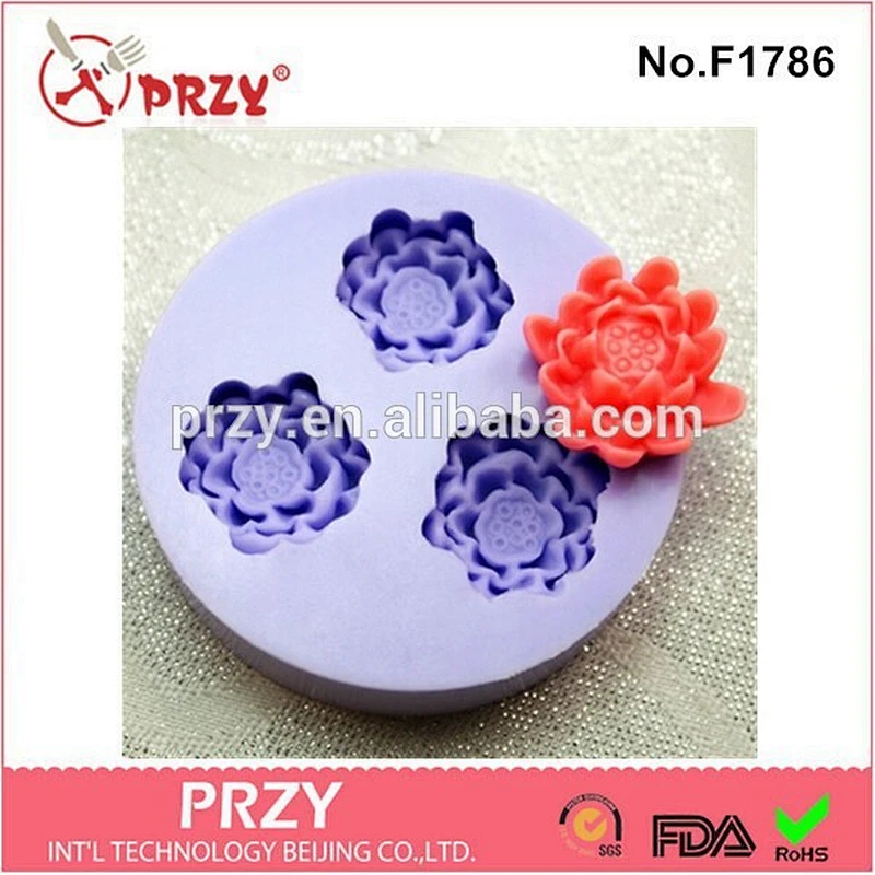 Polymer clay lady head silicone fondant mold , lotus flower silicone mold for fondant