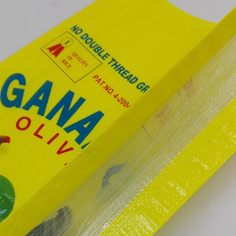 5kg transparent plastic bopp laminated basmati rice packing bag with D cut handle