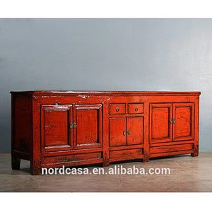 Chinese antique solid wood furniture tv cabinet high Glossy