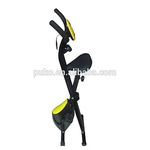 PUKO Folding Adjustable Magnetic Upright Exercise Bike Fitness Machine
