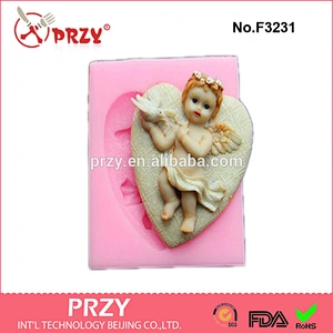 F3231 Hand-carved angel fondant mold cake baking tools angel silicone fondant mold