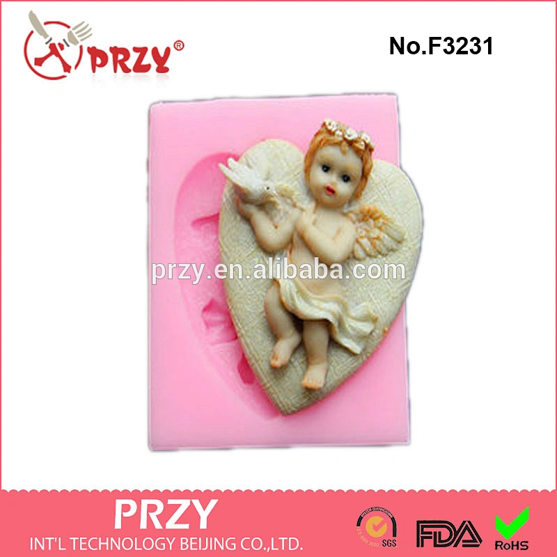 F3231 Hand-carved angel fondant mold cake baking tools angel silicone fondant mold