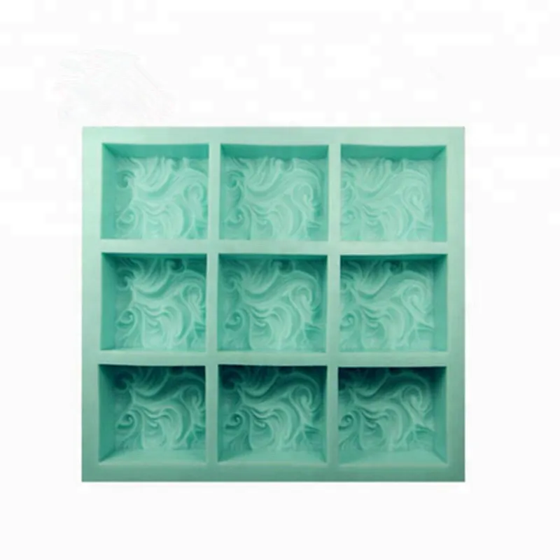 PRZY 9 Cavities Soap Molds big Wave shape handmade soap silicone molds