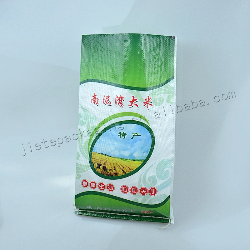 Bopp laminated and printed new material pp woven fabric rice packing bag plastic sack