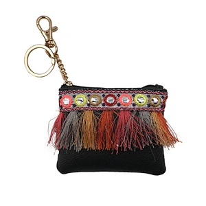 New Fashion Ethnic Style Girl Small Wallet Keychain Tassel Coin Purse