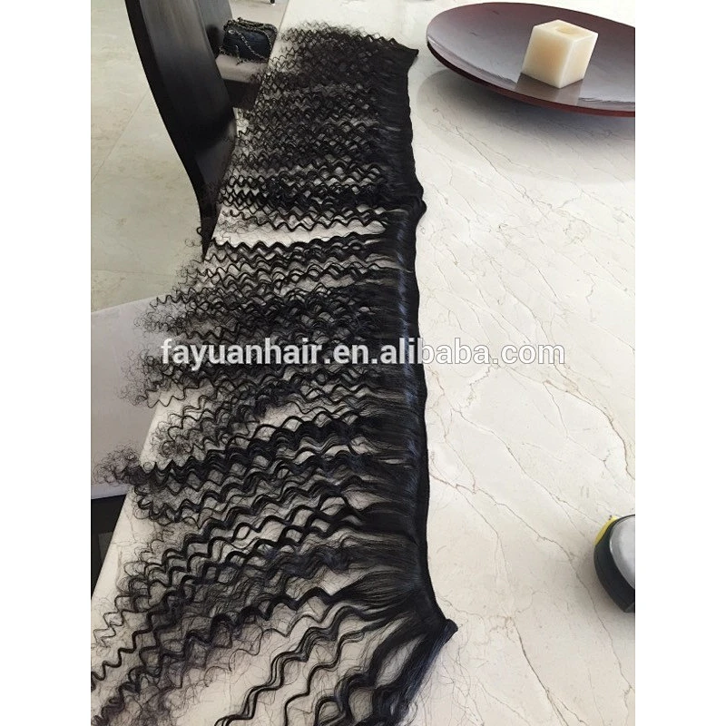 Top quality single drawn double machine weft raw virgin Indian hair curly