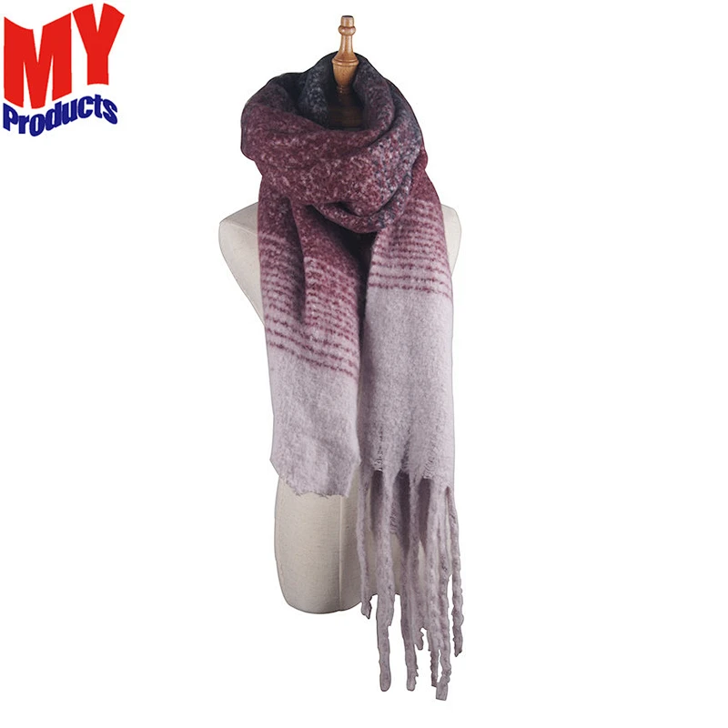 Fashion silk scarf winter scarves cable knit yellow scarf tudung