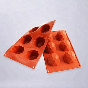 6Cavities Diamond shaped Cake Mold silicone Mousse molds Handmade soap mould