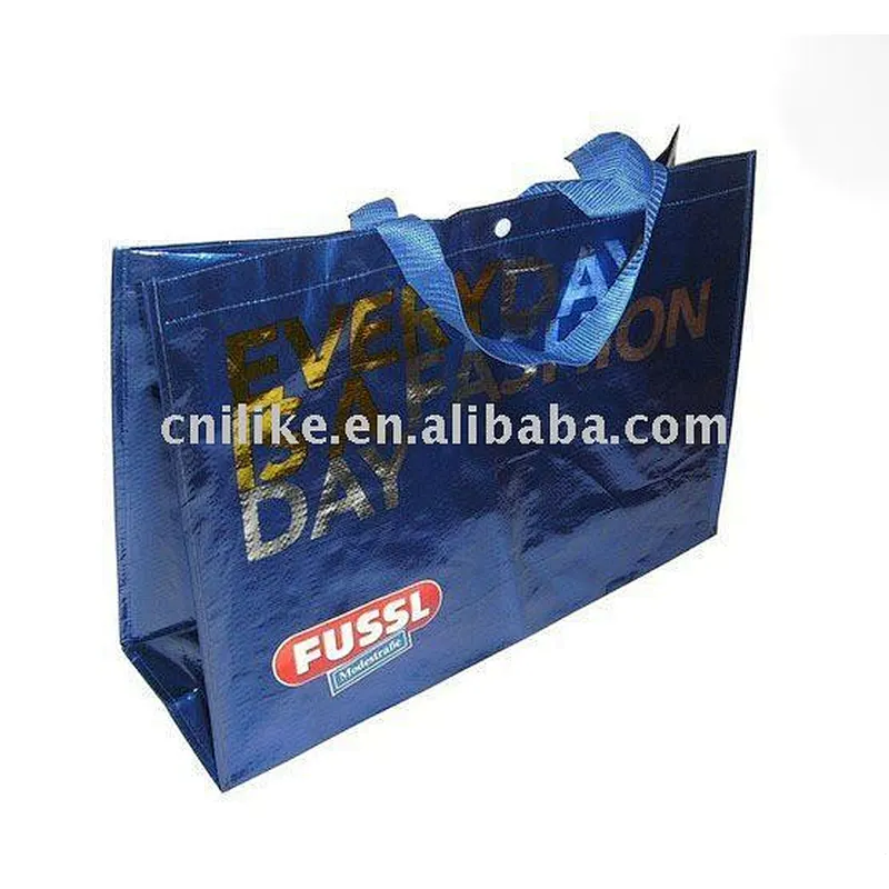 glossy lamination pp woven supermarket bag