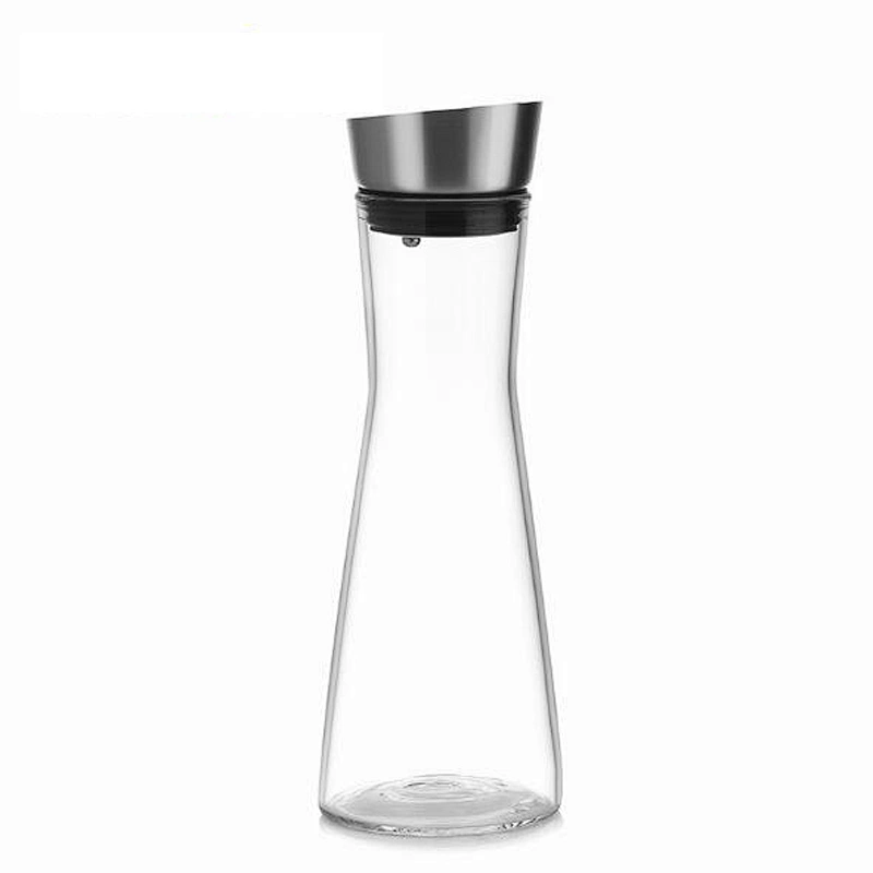 Height heat-resistant borosilicate glass bottle+304 stainless steel lid+food grade silica gel