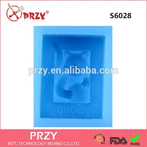 Rectangular cartoon cat silicone soap mold chocolate mold
