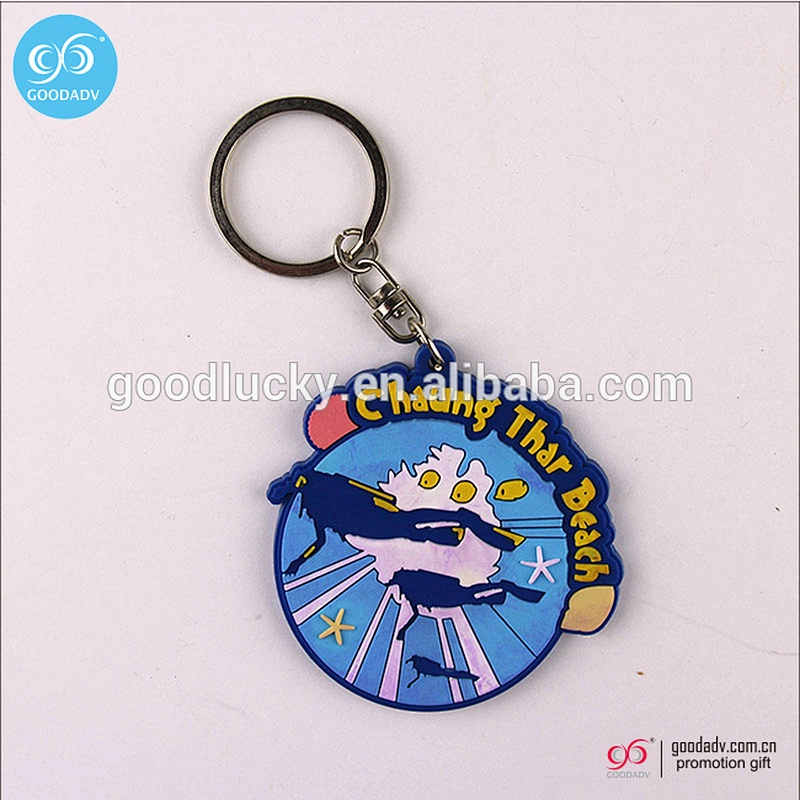 Promotional gifts wholesale keychain 3d plastic rubber keychain key ring