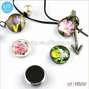 Hot sell creative beautiful custom various picture 3d round glass magnet souvenir gift