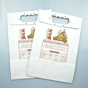 China hot sale paper bag with handle for rice packing