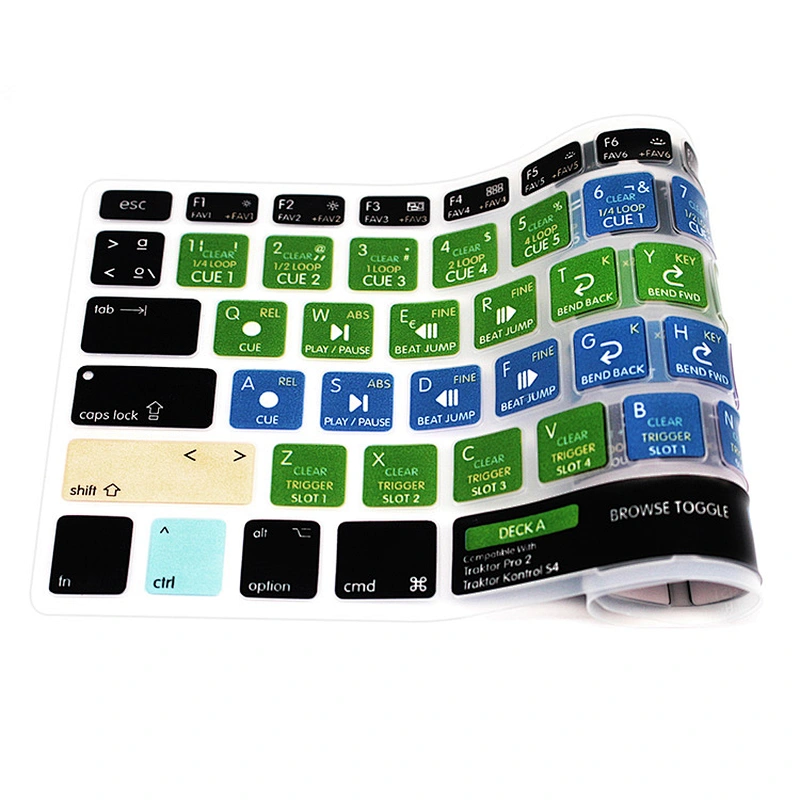 OEM traktor kontrol s4 shortcut keyboard covers Silicone Spanish dust cover For mac pro 13 keypad cover