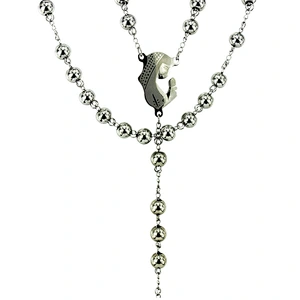jewelry rosary necklace stainless steel chain