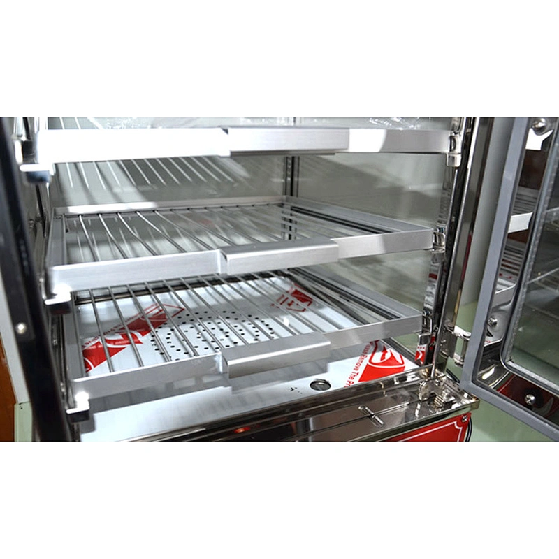 Steamer glass food display cabinets and hot food display case with full visual glass