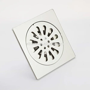 Modern Style Square Shape Round Outlet Bathroom Stainless Steel Floor Drain