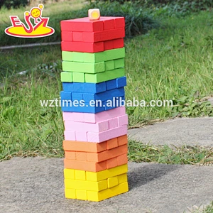 Großhandel bunte 55 stücke kinder holzziegelsteine ​​spielzeug lustige baby holzziegelsteine ​​spielzeug beste kleinkind blöcke puzzle W13D133