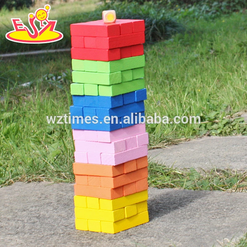 Großhandel bunte 55 stücke kinder holzziegelsteine ​​spielzeug lustige baby holzziegelsteine ​​spielzeug beste kleinkind blöcke puzzle W13D133