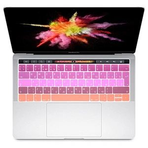 Silicone Rainbow Keyboard Cover for macbook russian keyboard skin For macbook touch bar a1706 keyboard