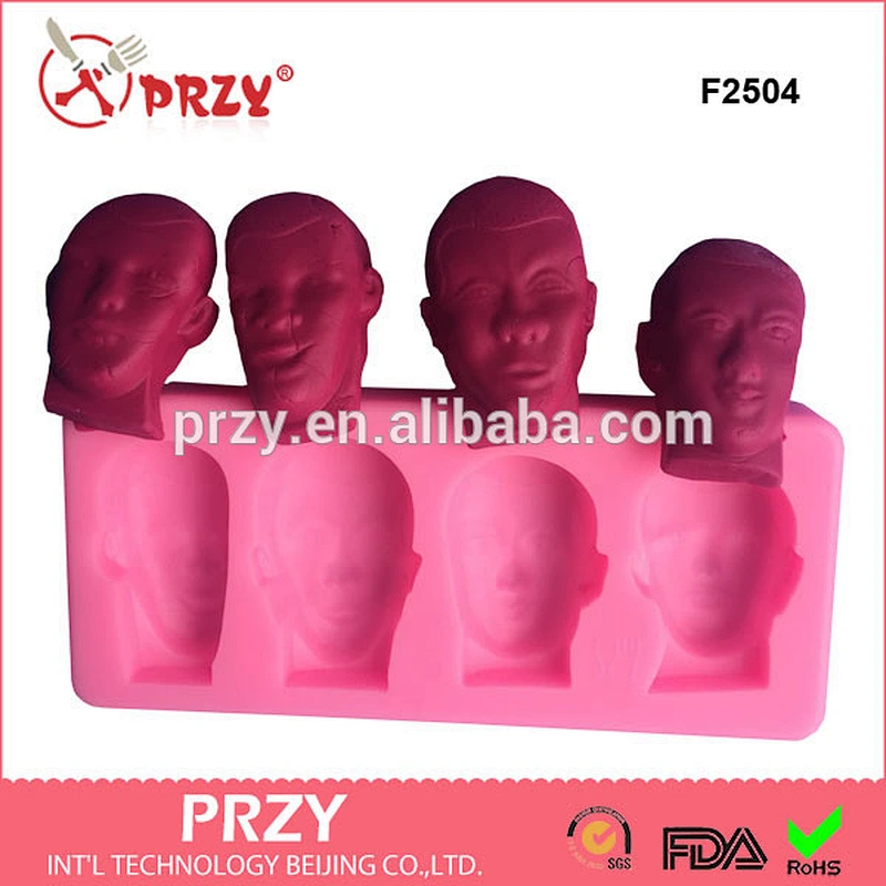 F2504 Mini man face shape factory silicone molds for sale