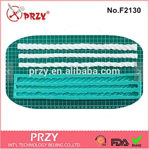 F2130 PRZY gum paste Ropes silicone fondant mold