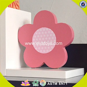 wholesale colorful children wooden flower bookend popular baby wooden flower bookend W08D052B