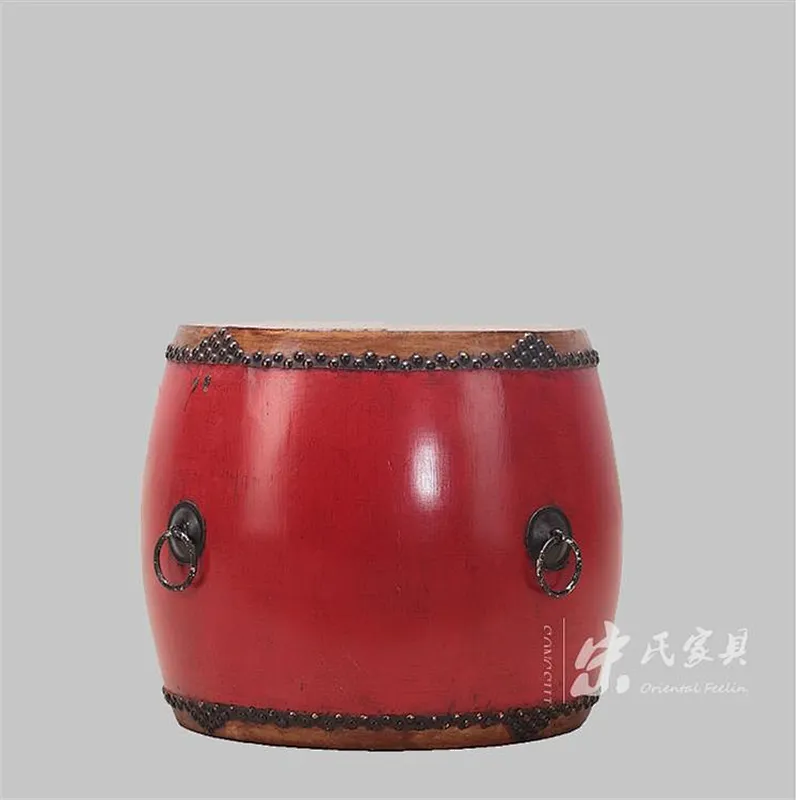 Chinese antique style solid wood drum stool/vintage wooden drum stool/wooden round drum stool