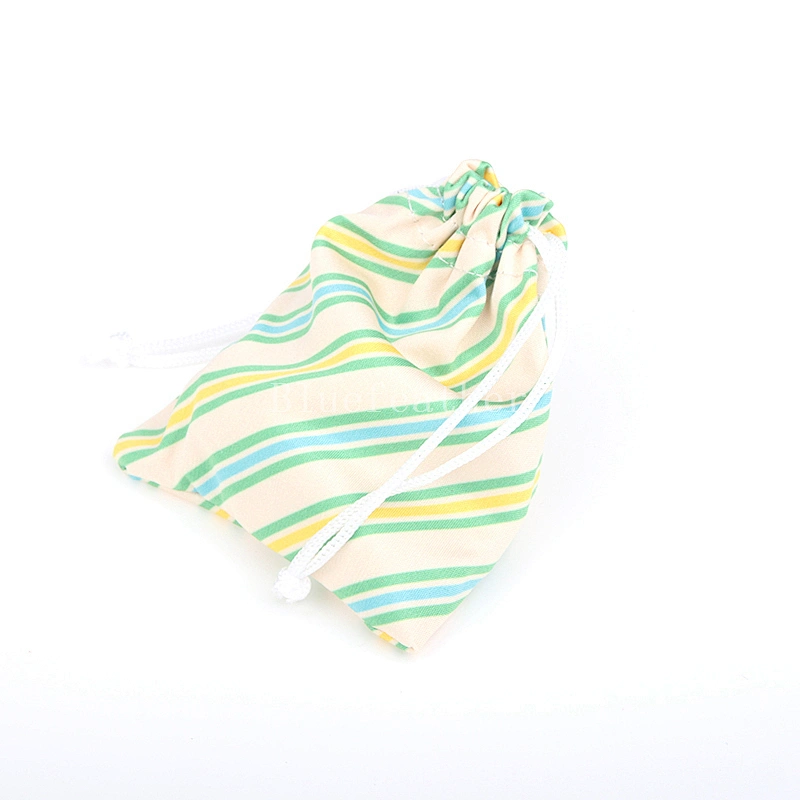 Custom Design Digital Printing Small Drawstring Microfiber Bag For Jewelry
