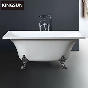 K-8744 Elegance Freestanding Claw Foot Shower Faucet Acrylic Portable Bathtub