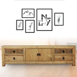 Chinese traditional carving alter table caving elm TV cabinet