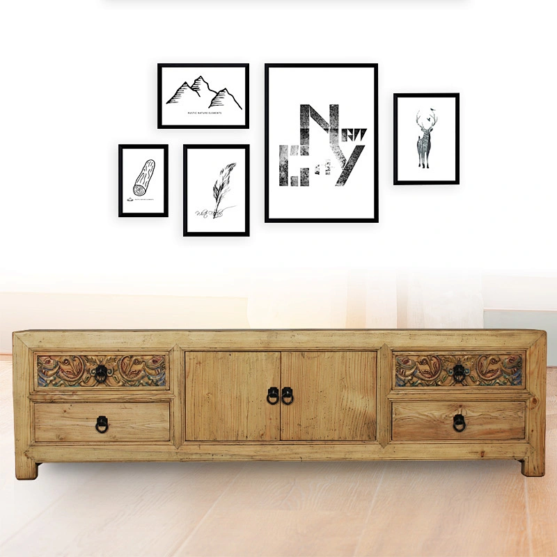 Chinese traditional carving alter table caving elm TV cabinet