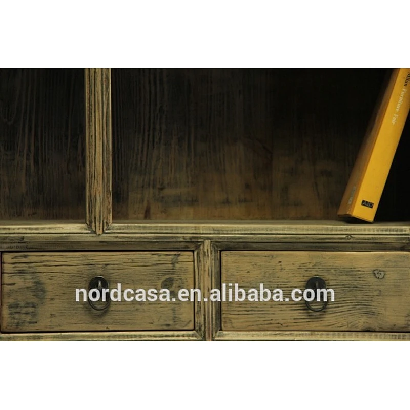 Antique recycle solid wood bookcase