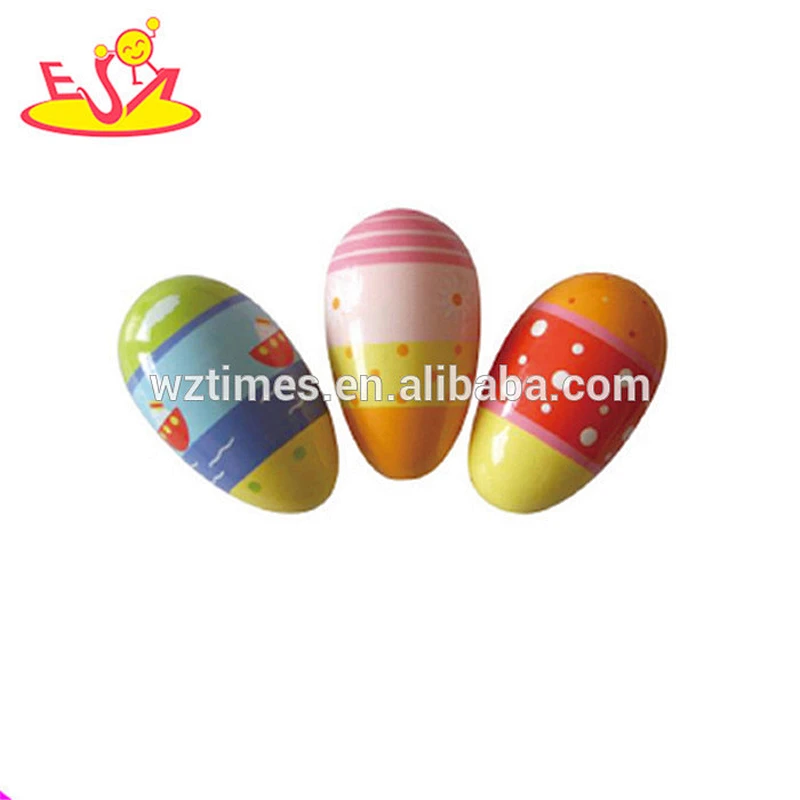Wholesale musical instrument colourful wooden egg shaker customize mini wooden egg shaker for kids W07I076
